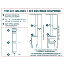 6" VORTEX TO-THE-CEILING DOUBLE WALL PIPE KIT - VODBKTC06