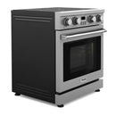Thor Kitchen 6-Piece Appliance Package - 30-Inch Electric Range, Wall Mount Range Hood, Refrigerator with Water Dispenser, Dishwasher, Microwave, and Wine Cooler in Stainless Steel