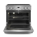 Thor Kitchen 5-Piece Appliance Package - 36-Inch Gas Range, Refrigerator, Dishwasher, Microwave, and Wine Cooler in Stainless Steel
