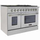 Kucht 5-Piece Appliance Package - 48" Dual Fuel Range, 36" Panel Ready Refrigerator, Wall Mount Hood, Panel Ready Dishwasher, & Microwave Drawer