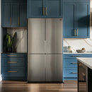 FORNO Guardia 46.8-Inch 21.6 cu.ft. Side-by-Side Bottom Freezer Refrigerator in Stainless Steel