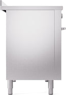 ILVE 48" Professional Plus II Series Freestanding Electric Double Oven Range with 8 Elements, Triple Glass Cool Door, Convection Oven, TFT Oven Control Display and Child Lock - UPI486WMP