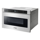 Thor Kitchen 6-Piece Appliance Package - 36-Inch Electric Range, Wall Mount Range Hood, Refrigerator with Water Dispenser, Dishwasher, Microwave, and Wine Cooler in Stainless Steel