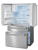 Thor Kitchen 5-Piece Appliance Package - 36-Inch Electric Range, Refrigerator with Water Dispenser, Dishwasher, Microwave, and Wine Cooler in Stainless Steel