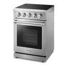 Thor Kitchen 4-Piece Appliance Package - 24-Inch Electric Range, French Door Refrigerator, Dishwasher, and Microwave Drawer in Stainless Steel