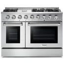 Thor Kitchen 6-Piece Pro Appliance Package - 48-Inch Gas Range, French Door Refrigerator, Dishwasher, Under Cabinet 11-Inch Tall Hood, Microwave Drawer, & Wine Cooler in Stainless Steel