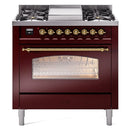 ILVE 36" Nostalgie II Series Freestanding Single Oven Dual Fuel Range with 5 Sealed Burners and Griddle