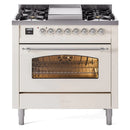 ILVE 36" Nostalgie II Series Freestanding Single Oven Dual Fuel Range with 5 Sealed Burners and Griddle