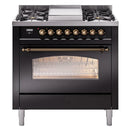 ILVE 36" Nostalgie II Series Freestanding Single Oven Dual Fuel Range with 5 Sealed Burners and Griddle
