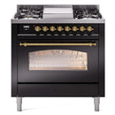 ILVE 36" Nostalgie II Series Freestanding Single Oven Dual Fuel Range with 5 Sealed Burners and Griddle
