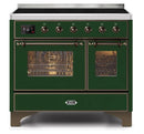 ILVE 40 Inch Majestic II Series Freestanding Electric Double Oven Range with 6 Elements, Triple Glass Cool Door, Convection Oven, TFT Oven Control Display and Child Lock (UMDI10NS3)
