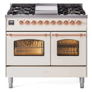 ILVE 40" Nostalgie II Series Freestanding Double Oven Dual Fuel Range with 6 Sealed Burners and Griddle