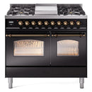 ILVE 40" Nostalgie II Series Freestanding Double Oven Dual Fuel Range with 6 Sealed Burners and Griddle