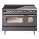 ILVE 48" Nostalgie II Series Freestanding Electric Double Oven Range with 8 Elements, Triple Glass Cool Door, Convection Oven, TFT Oven Control Display and Child Lock