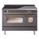 ILVE 48" Nostalgie II Series Freestanding Electric Double Oven Range with 8 Elements, Triple Glass Cool Door, Convection Oven, TFT Oven Control Display and Child Lock