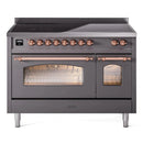 ILVE 48" Nostalgie II Series Freestanding Electric Double Oven Range with 8 Elements, Triple Glass Cool Door, Convection Oven, TFT Oven Control Display and Child Lock