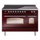 ILVE 48" Nostalgie II Series Freestanding Electric Double Oven Range with 8 Elements, Triple Glass Cool Door, Convection Oven, TFT Oven Control Display and Child Lock