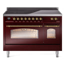 ILVE 48" Nostalgie II Series Freestanding Electric Double Oven Range with 8 Elements, Triple Glass Cool Door, Convection Oven, TFT Oven Control Display and Child Lock
