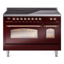 ILVE 48" Nostalgie II Series Freestanding Electric Double Oven Range with 8 Elements, Triple Glass Cool Door, Convection Oven, TFT Oven Control Display and Child Lock