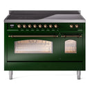 ILVE 48" Nostalgie II Series Freestanding Electric Double Oven Range with 8 Elements, Triple Glass Cool Door, Convection Oven, TFT Oven Control Display and Child Lock