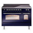 ILVE 48" Nostalgie II Series Freestanding Electric Double Oven Range with 8 Elements, Triple Glass Cool Door, Convection Oven, TFT Oven Control Display and Child Lock