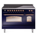 ILVE 48" Nostalgie II Series Freestanding Electric Double Oven Range with 8 Elements, Triple Glass Cool Door, Convection Oven, TFT Oven Control Display and Child Lock