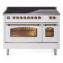 ILVE 48" Nostalgie II Series Freestanding Electric Double Oven Range with 8 Elements, Triple Glass Cool Door, Convection Oven, TFT Oven Control Display and Child Lock