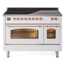 ILVE 48" Nostalgie II Series Freestanding Electric Double Oven Range with 8 Elements, Triple Glass Cool Door, Convection Oven, TFT Oven Control Display and Child Lock