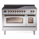 ILVE 48" Nostalgie II Series Freestanding Electric Double Oven Range with 8 Elements, Triple Glass Cool Door, Convection Oven, TFT Oven Control Display and Child Lock
