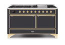 ILVE Majestic II Series 60 Inch Dual Fuel Freestanding Range Gas/Propane (UM15FDQNS3)