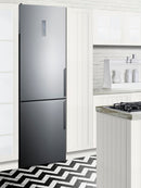 Summit 24" Wide Built-In Bottom Freezer Refrigerator With Icemaker