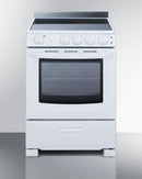 Summit 24" Wide Electric Smooth-Top Range in White