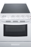 Summit 24" Wide Electric Smooth-Top Range in White