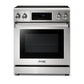 Thor Kitchen 4-Piece Appliance Package - 30-Inch Electric Range with Tilt Panel, Refrigerator with Water Dispenser, Dishwasher, & Microwave Drawer in Stainless Steel