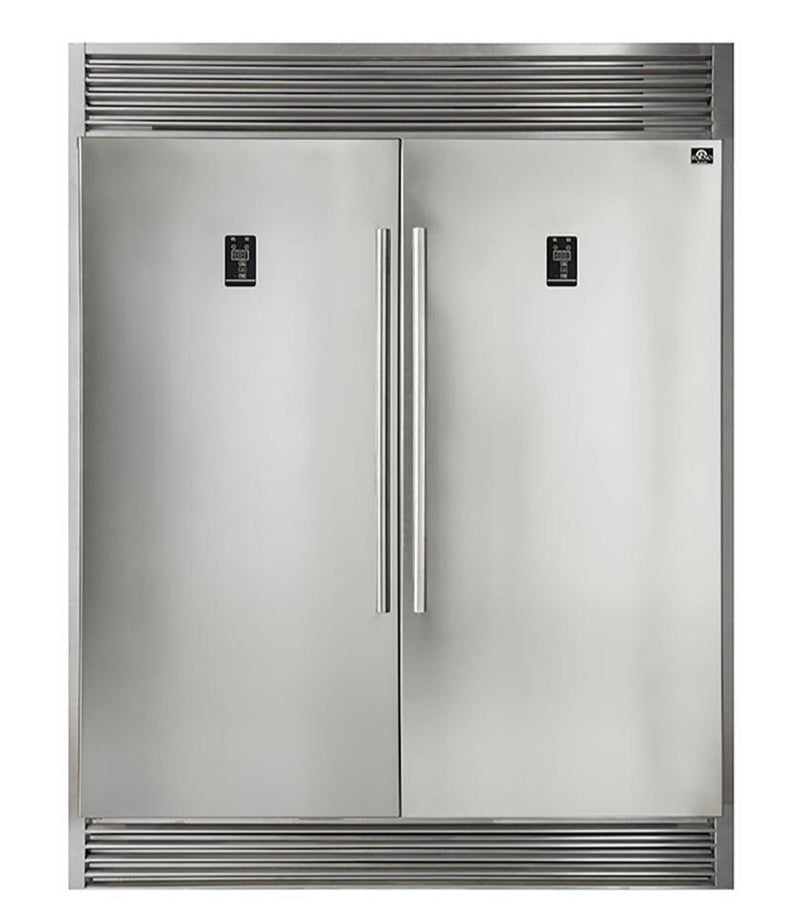 Forno 4-Piece Pro Appliance Package - 36-Inch Dual Fuel Range, Pro-Style Refrigerator, Wall Mount Hood with Backsplash, and Dishwasher in Stainless Steel