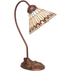 Meyda 18" High Tiffany Jeweled Peacock Desk Lamp- 106055