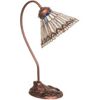 Meyda 18" High Tiffany Jeweled Peacock Desk Lamp- 106055