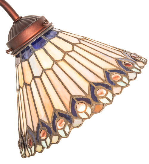 Meyda 18" High Tiffany Jeweled Peacock Desk Lamp- 106055