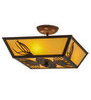 Meyda 15"Sq Mountain Pine Flushmount '108948