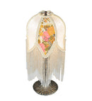 Meyda 15"H Fabric & Fringe Victorian Tulip Accent Lamp '109198