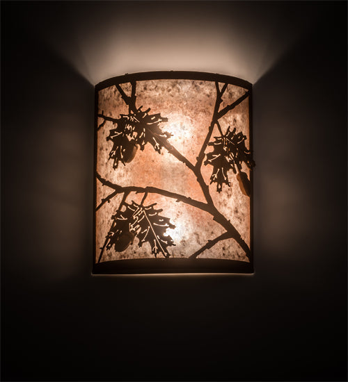 Meyda 10" Wide Oak Leaf & Acorn Wall Sconce '110931