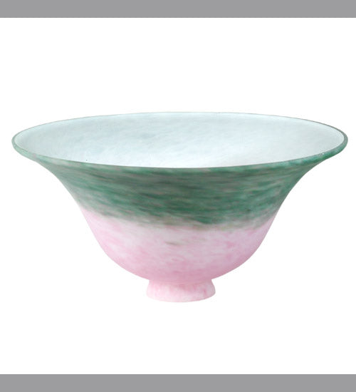 Meyda 10"W PINK/GREEN PATE-DE-VERRE BELL SHADE 11205