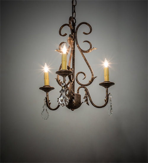 Meyda 18" Wide French Elegance 3 Light Chandelier- 115925