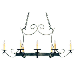 Meyda 51" Long Handforged Oval 8 Light Pot Rack 117018