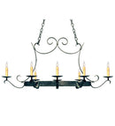 Meyda 51" Long Handforged Oval 8 Light Pot Rack 117018