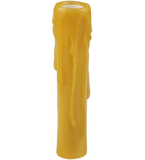 Meyda 1"W X 6"H Poly Resin Honey Amber Flat Top Candle Cover '117431