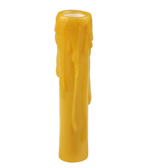 Meyda 1.25"W X 6"H Beeswax Honey Amber Flat Top Candle Cover '118643