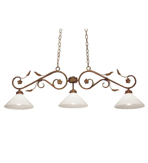Meyda 48" Long Bordeaux 3 Light Island Pendant 120175