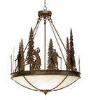 Meyda 30" Wide Ironwood Inverted Pendant 120177