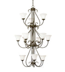 Meyda 36" Wide Jaqueline 12 Light Three Tier Chandelier 120260